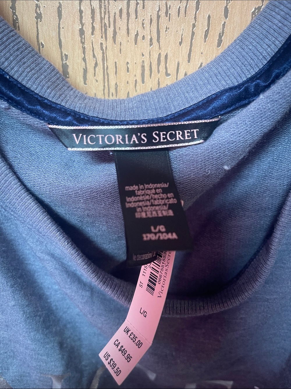 Victoria's Secret Blue 'Angel' Cropped Long-Sleeve Sweatshirt - Picture 2 of 3